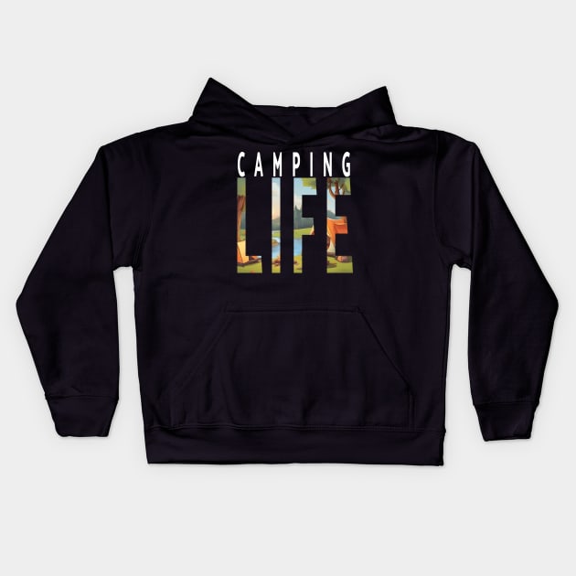 Camping life Kids Hoodie by Double You Store